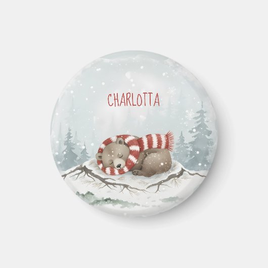 Custom Winter Bear Magnet (Voorkant)