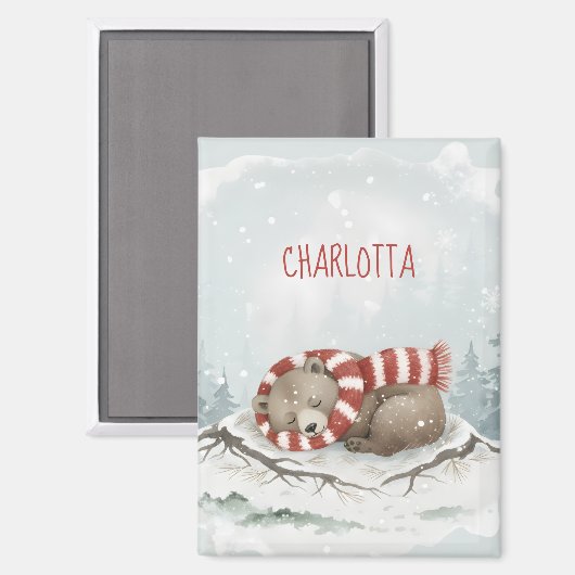 Custom Winter Bear Magnet (Voorkant / Achterkant)