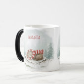 Custom Winter Bear Mug – Sleeping Animal Design Magische Mok (Voorkant links)