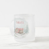 Custom Winter Bear Mug – Sleeping Animal Design Matglas Koffiemok (Voorkant links)