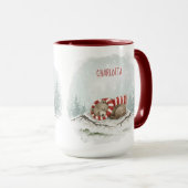 Custom Winter Bear Mug – Sleeping Animal Design Mok (Voorkant rechts)