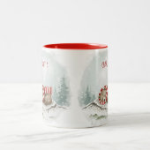 Custom Winter Bear Mug – Sleeping Animal Design Tweekleurige Koffiemok (Center)