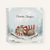 Custom Winter Bear Spiral Notebook Notitieboek (Voorkant)