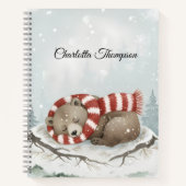 Custom Winter Bear Spiral Notebook Notitieboek (Voorkant)