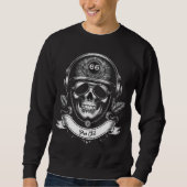 Custom Winter Biker Skull Motorcycle 2 Sided Trui (Voorkant)