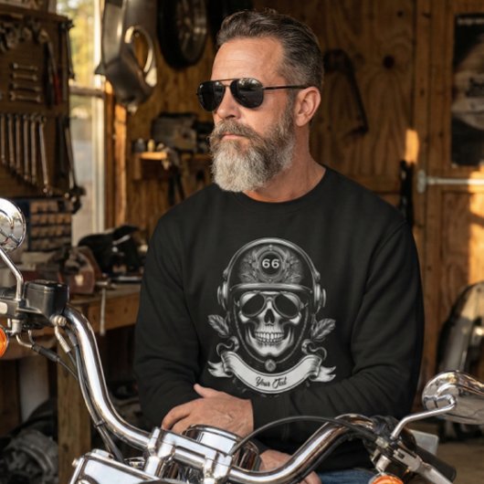 Custom Winter Biker Skull Motorcycle 2 Sided Trui