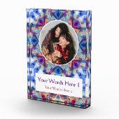 Custom Winter Blue Purple Red Star Christmas Gift Fotoblokken (Rechts)