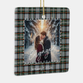 Custom Winter Engagement Photo Card with Tartan  Keramisch Ornament (Rechts)