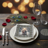 Custom Winter Engagement Photo Card with Tartan Servet