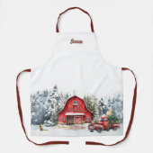 Custom Winter Forest Kerstmis Schort (Voorkant)