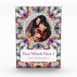 Custom Winter Gray Red Purple Star Christmas Gift Fotoblokken