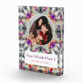 Custom Winter Gray Red Purple Star Christmas Gift Fotoblokken (Rechts)