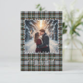 Custom Winter Photo Engagement Thank You Card Bedankkaart (Staand voorkant)