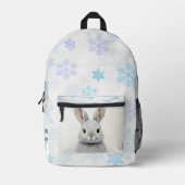 Custom Winter Rabbit Love Schattigee esthetiek Bedrukte Rugzak (Voorkant)