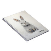 Custom Winter Rabbit Love Schattigee esthetiek Notitieboek (Rechterzijde)