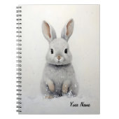 Custom Winter Rabbit Love Schattigee esthetiek Notitieboek (Voorkant)