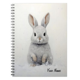 Custom Winter Rabbit Love Schattigee esthetiek Notitieboek