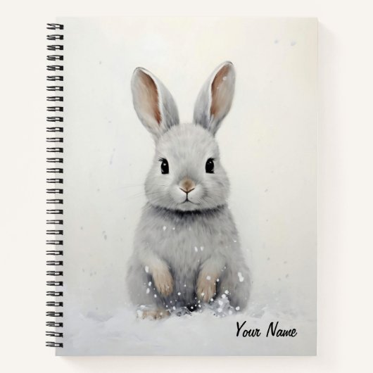 Custom Winter Rabbit Love Schattigee esthetiek Notitieboek (Voorkant)