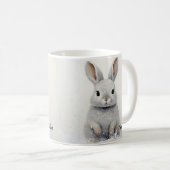 Custom Winter Rabbit Pet Love Schattigee esthetiek Koffiemok (Voorkant rechts)