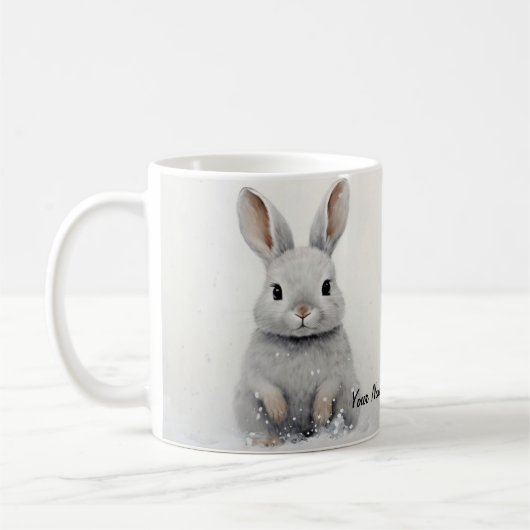 Custom Winter Rabbit Pet Love Schattigee esthetiek Koffiemok (Links)