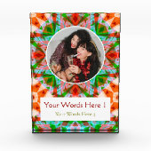 Custom Winter Red Merry Green Star Christmas Gift Fotoblokken (Voorkant)