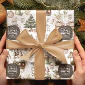 Custom Winter Wonderland met Vogel en Ornamenten Cadeaupapier