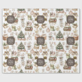 Custom Winter Wonderland met Vogel en Ornamenten Cadeaupapier (Vlak)