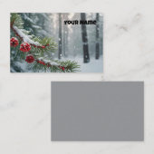 Custom Winter Wonderland | Pine & Berries Design Visitekaartje (Voorkant / Achterkant)