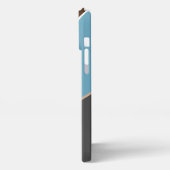 Custom Wit Bruin Blauw Grijs Beige Block Art iPhone Hoesje (Linkerkant)