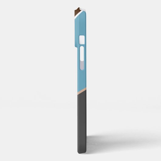 Custom Wit Bruin Blauw Grijs Beige Block Art iPhone Hoesje (Linkerkant)