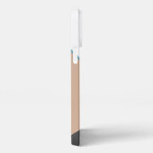 Custom Wit Bruin Blauw Grijs Beige Block Art iPhone Hoesje (Rechterkant)