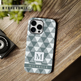 Custom Wit Grijs Driehoek Stripes Geometrisch Case-Mate iPhone 14 Pro Max Hoesje