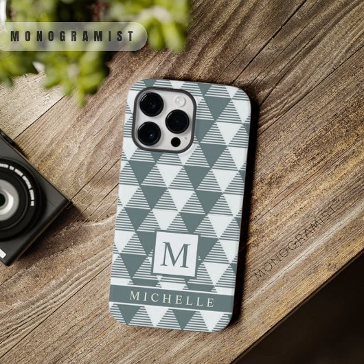 Custom Wit Grijs Driehoek Stripes Geometrisch Case-Mate iPhone Case