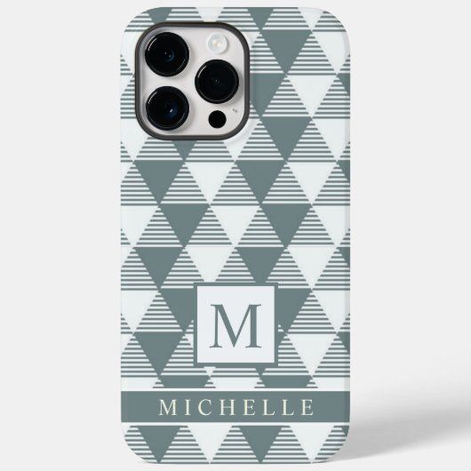Custom Wit Grijs Driehoek Stripes Geometrisch Case-Mate iPhone Case (Achterkant)