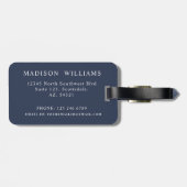 Custom Wit Marine Blauw Rood Paisley Patroon Bagagelabel (Achterkant horizontaal)