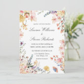 Custom Wit Roze Blauw Lente Warming Bloemen Kaart (Staand voorkant)