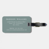 Custom Wit Roze Blauw Paisley Patroon Bagagelabel (Achterkant horizontaal)