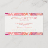 Custom Wit Roze Esthetische Bloemen Professioneel Visitekaartje (Achterkant)