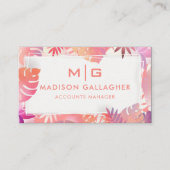 Custom Wit Roze Esthetische Bloemen Professioneel Visitekaartje (Voorkant)