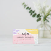 Custom Wit Roze Geel Esthetische Professional Visitekaartje (Staand voorkant)