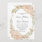 Custom Wit Roze Hydrangea Bloemenpremie Kaart (Voorkant / Achterkant)