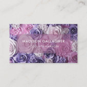 Custom Wit Roze Paarse Blauwe Bloemen Professionee Visitekaartje (Voorkant)