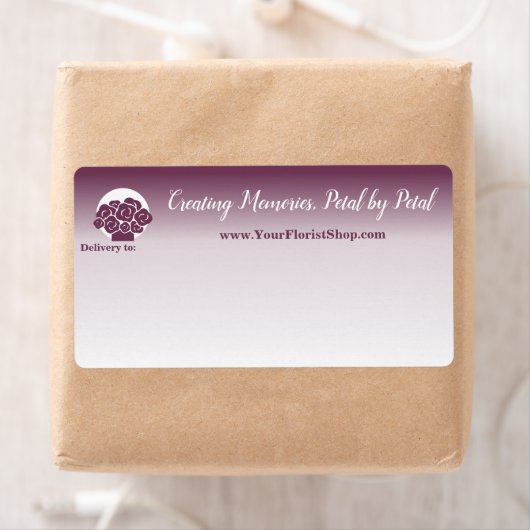 💐 Custom Wit tot Paarse Bloemen Levering Etiket (Insitu)
