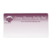 💐 Custom Wit tot Paarse Bloemen Levering Etiket (Voorkant)