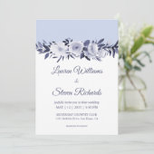 Custom Wit Zacht Blauw Antoinette Bloemen bruiloft Kaart (Staand voorkant)