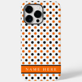 Custom Wit Zwart Sinaasappel Polka Dot Design Case-Mate iPhone Case (Achterkant)