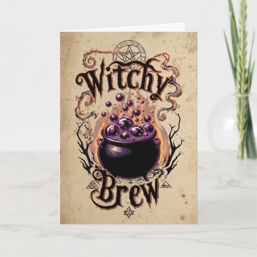 Custom  Witch Brew Spooky Happy Halloween Kaart (Voorkant)