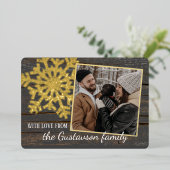 Custom With Love Seizoenen Groeten Goud Folie Feestdagenkaart (Staand Voorkant)