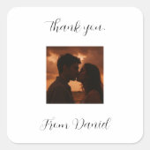 Custom with photo and date design vierkante sticker (Voorkant)