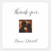 Custom with photo and date design vierkante sticker (Voorkant)